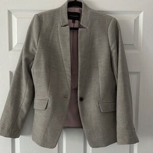 Banana Republic Gray Wool-Blend Blazer with Notched Lapel